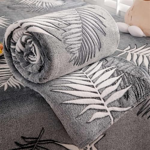 Chickwin Kuscheldecke Fleecedecke Flanell, Flauschig Warm Flanelldecke Mikrofaser Winter Tagesdecken 4.5 TOG Atmungsaktive Wohndecke Sofaüberwurf Decke (Blatt,180x200cm) von Chickwin