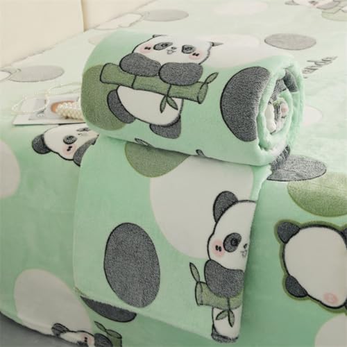 Chickwin Kuscheldecke Fleecedecke Flanell, Flauschig Warm Flanelldecke Mikrofaser Winter Tagesdecken 4.5 TOG Atmungsaktive Wohndecke Sofaüberwurf Decke (Panda,100x150cm) von Chickwin
