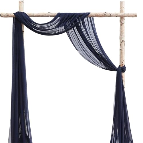 Chickwin Moderne Einfarbig Hochzeit Vorhang Innen/Außen Hochzeitsbogen,Hängen Tüll Querbehang Himmelbett Vorhänge,Transparent Voile Dekoration,Fotohintergrund Hochzeitsdeko (Schwarz,75x1000cm) von Chickwin