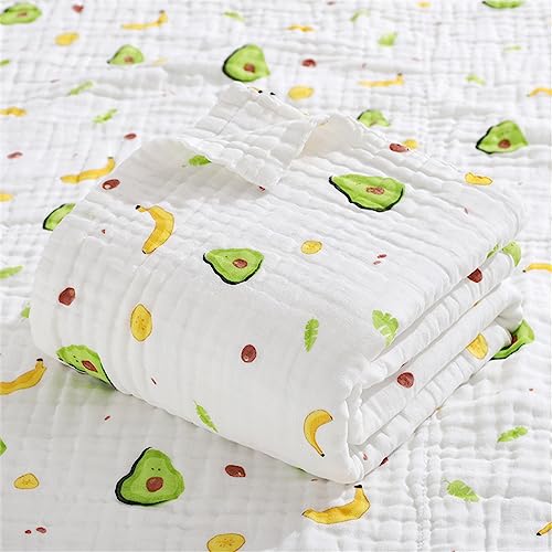 Chickwin Musselin Babydecke Pucktücher, Niedlich Weich Bequem Baumwolle Badetuch Vielseitig Dick Decke Kuscheldecke für Junge, Mädchen, Babys Gesche, Baby Kinderwagen (110x110cm,Avocado) von Chickwin