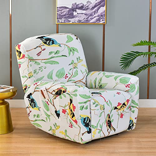 Chickwin Sesselschoner für Relaxsessel 1 Sitzer, Fernsehsessel Bezug mit Taschen Elastisch Sesselschoner für Fernsehsessel, Sesselschoner mit Armlehne (Elster) von Chickwin