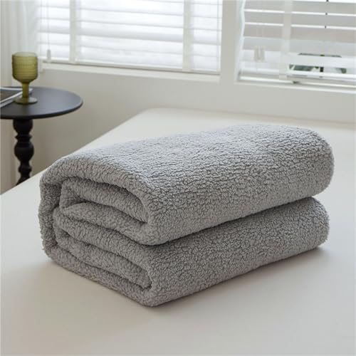 Chickwin Solide Farbe Flauschige Sherpa Kuscheldecke, Winter Sherpa Decke Dicke Fleecedecke Warm Flauschig Wohndecken Kuscheldecken Wohndecke Sofa Decken (120x200cm,Grau) von Chickwin