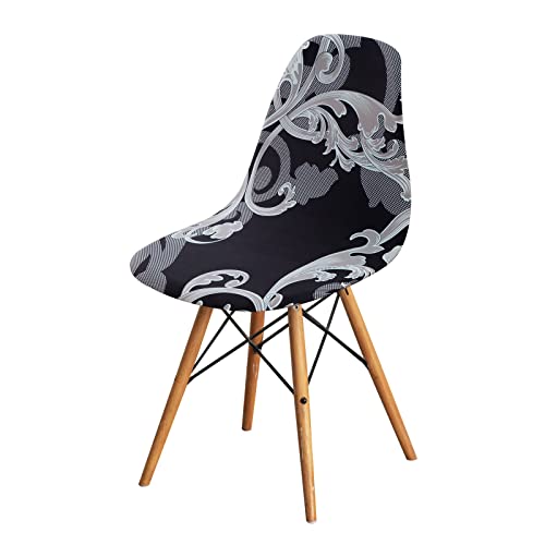 Chickwin Stuhlhussen Runde Schalenstuhl, Strech Stuhlbezug 1 2 4 6er Set Elastisch Esszimmerstühle Bezug für Skandinavische Stühle/Stuhlüberwürfe für Wohnzimmer (Klassisch Stil,4 Stück) von Chickwin