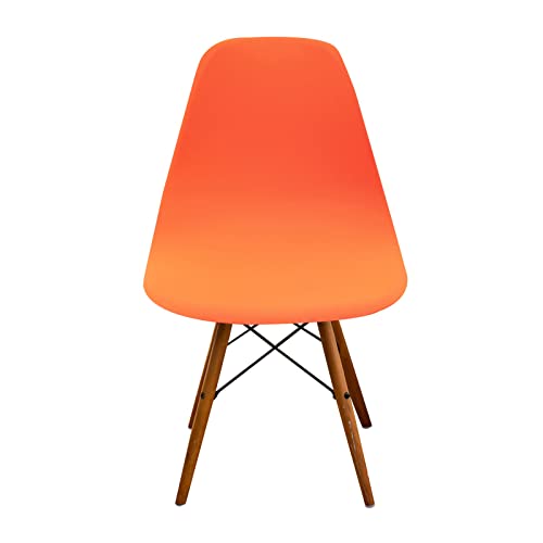 Chickwin Stuhlhussen Schalenstuhl 1 2 4 6er Set, Feste Farbe Strech Stuhlbezug Elastisch Universal Esszimmerstühle Bezug Stuhlüberwürfe für Skandinavische Stühle (Orange,2 Stück) von Chickwin