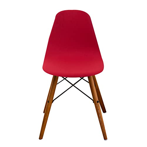 Chickwin Stuhlhussen Schalenstuhl 1 2 4 6er Set, Feste Farbe Strech Stuhlbezug Elastisch Universal Esszimmerstühle Bezug Stuhlüberwürfe für Skandinavische Stühle (Rot,4 Stück) von Chickwin