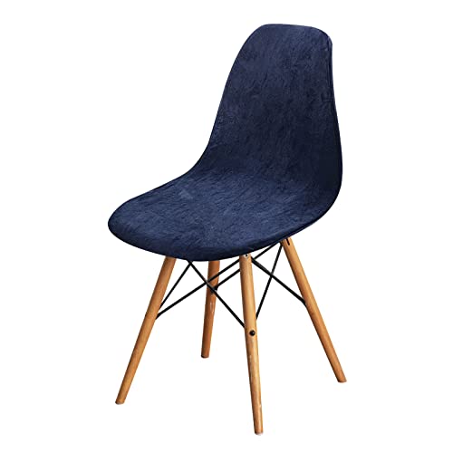 Chickwin Stuhlhussen Schalenstuhl 1 2 4 6er Set, Flanell Strech Stuhlbezug Elastisch Universal Esszimmerstühle Bezug Stuhlüberwürfe für Skandinavische Stühle für Wohnzimmer (Navy blau,2 Stück) von Chickwin
