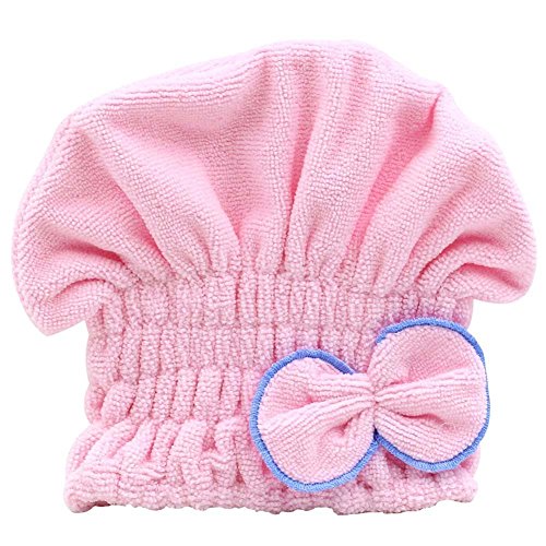 Chickwin-Super Absorbierende Korallen Duschen-Kappen Schnelle Trockene Haar-Hut Trockenes Haar-Tuch (Rosa) von Chickwin