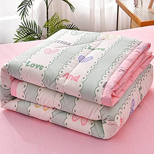 Chickwin Tagesdecke Bettüberwurf Gesteppt, Einfach Blumen Tagesdecke Schlafzimmer Steppdecke Decke Überwurf Wohnzimmer Sofaüberwurf für Einzelbett Doppelbett (180x200cm,Süße Liebe) von Chickwin