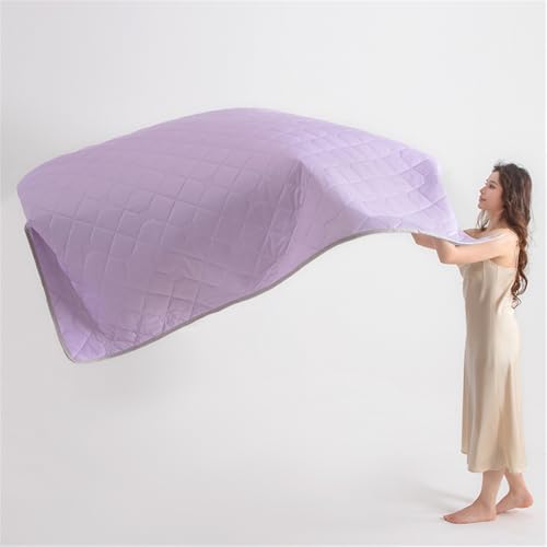 Chickwin Tagesdecke Bettüberwurf Gesteppt, Einfarbig Reversible kalt Fühlen Tagesdecke Schlafzimmer Steppdecke Überwurf Sofaüberwurf für Einzelbett Doppelbett (100x150cm,Lila) von Chickwin