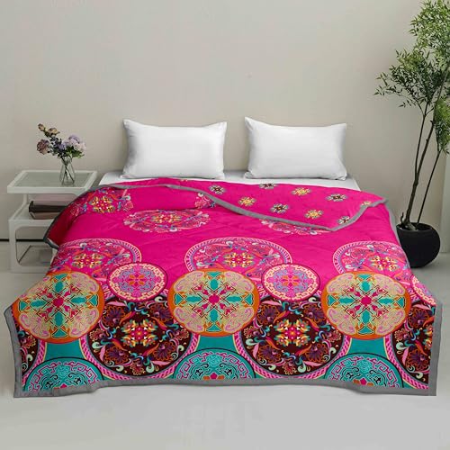 Chickwin Tagesdecke Bettüberwurf Gesteppt für Einzelbett Doppelbett, Reversible Mikrofaser Gemütlich Tagesdecke Schlafzimmer Steppdecke Überwurf Sofaüberwurf (Böhmen,135x200cm) von Chickwin