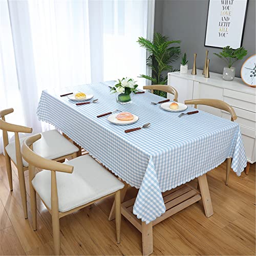 Chickwin Tischdecke Abwaschbar Wachstuch, Abwischbar PVC Kunststoff Rechteckig Garten Tischdecke Wasserdicht Fleckschutz Pflegeleicht Dekoration Tischdecke (Blau Weiss,120 * 120cm) von Chickwin