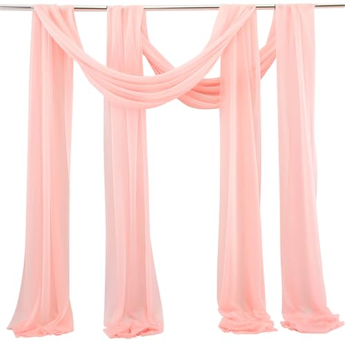 Chickwin Volltonfarbe Hochzeit Vorhang Hochzeitsbogen, 100D Chiffon Tüll Querbehang, 2PC Himmelbett Vorhänge, Stoff Transparent Voile Dekoration für Fotohintergrund Hochzeitsdeko (Koralle,70x300cm) Chickwin Volltonfarbe Hochzeit Vorhang Hochzeitsbogen, 100D Chiffon Tüll Querbehang, 2PC Himmelbett Vorhänge, Stoff Transparent Voile Dekoration für Fotohintergrund Hochzeitsdeko (Koralle,70x300cm) von Chickwin