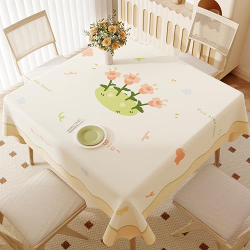 Chickwin Wachstuch Tischdecke PVC Party Tischdecken Rechteckig Wasserdicht Ölbeständig Wachstischdecke Garten Tischdecke Abwischbar Pflegeleicht (Gartenblumen B,140x220cm) von Chickwin