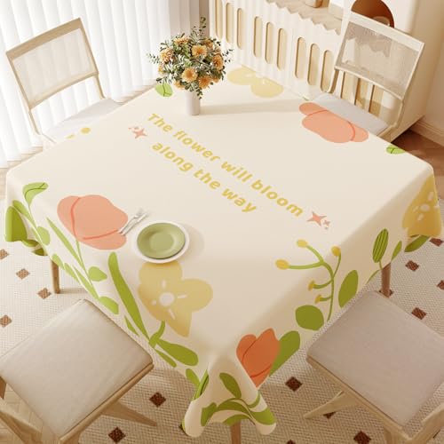 Chickwin Wachstuch Tischdecke PVC Party Tischdecken Rechteckig Wasserdicht Ölbeständig Wachstischdecke Garten Tischdecke Abwischbar Pflegeleicht (Gartenblumen C,90x140cm) von Chickwin
