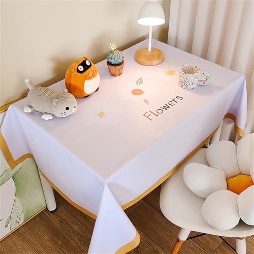 Chickwin Wachstuch Tischdecke PVC für Restaurant Küche, Rechteckig Wasserdicht Ölbeständig Wachstischdecke Abwischbar Pflegeleicht Garten Party Tischdecken (DREI Blumen C,100x160cm) von Chickwin