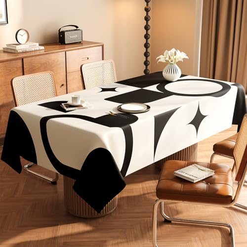 Chickwin Wachstuch Tischdecke PVC für Restaurant Küche, Rechteckig Wasserdicht Ölbeständig Wachstischdecke Abwischbar Pflegeleicht Garten Party Tischdecken (Edle Struktur B,80x120cm) von Chickwin