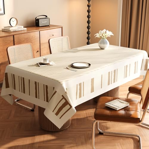 Chickwin Wachstuch Tischdecke PVC für Restaurant Küche, Rechteckig Wasserdicht Ölbeständig Wachstischdecke Abwischbar Pflegeleicht Garten Party Tischdecken (Edle Struktur D,120x120cm) von Chickwin