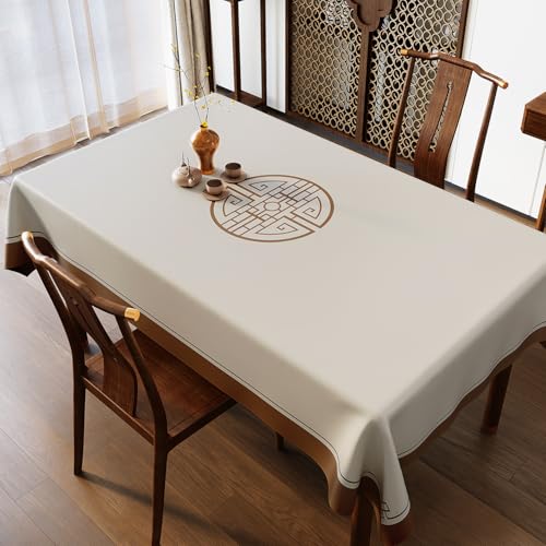 Chickwin Wachstuch Tischdecke PVC für Restaurant Küche, Rechteckig Wasserdicht Ölbeständig Wachstischdecke Abwischbar Pflegeleicht Garten Party Tischdecken (Einfacher Stil A,120x160cm) von Chickwin