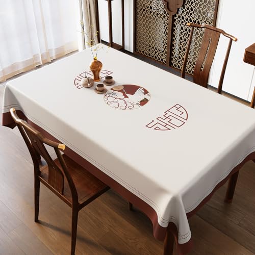 Chickwin Wachstuch Tischdecke PVC für Restaurant Küche, Rechteckig Wasserdicht Ölbeständig Wachstischdecke Abwischbar Pflegeleicht Garten Party Tischdecken (Einfacher Stil B,120x180cm) von Chickwin
