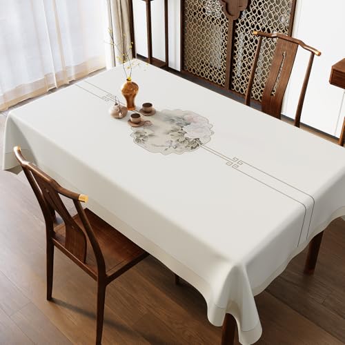 Chickwin Wachstuch Tischdecke PVC für Restaurant Küche, Rechteckig Wasserdicht Ölbeständig Wachstischdecke Abwischbar Pflegeleicht Garten Party Tischdecken (Einfacher Stil E,90x140cm) von Chickwin