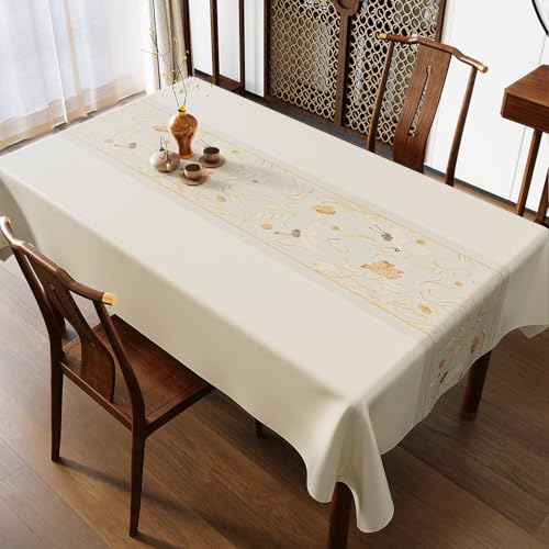 Chickwin Wachstuch Tischdecke PVC für Restaurant Küche, Rechteckig Wasserdicht Ölbeständig Wachstischdecke Abwischbar Pflegeleicht Garten Party Tischdecken (Einfacher Stil F,120x180cm) von Chickwin