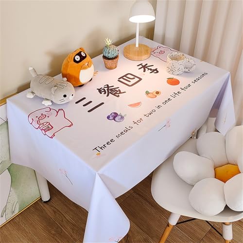 Chickwin Wachstuch Tischdecke PVC für Restaurant Küche, Rechteckig Wasserdicht Ölbeständig Wachstischdecke Abwischbar Pflegeleicht Garten Party Tischdecken (Einfaches Muster E,140x200cm) von Chickwin