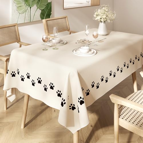 Chickwin Wachstuch Tischdecke PVC für Restaurant Küche, Rechteckig Wasserdicht Ölbeständig Wachstischdecke Abwischbar Pflegeleicht Garten Party Tischdecken (Moderner Stil D,100x160cm) von Chickwin