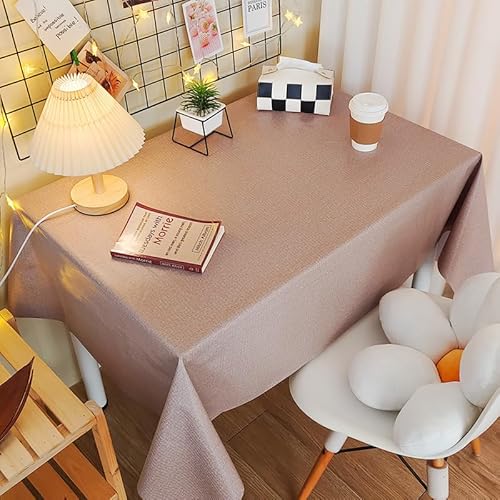 Chickwin Wachstuch Tischdecke PVC für Restaurant Küche, Rechteckig Wasserdicht Ölbeständig Wachstischdecke Abwischbar Pflegeleicht Garten Party Tischdecken (Schlichtes Braun,120x180cm) von Chickwin
