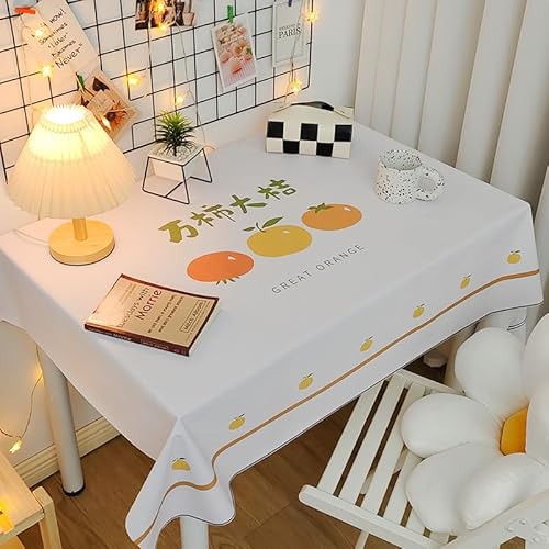 Chickwin Wachstuch Tischdecke PVC für Restaurant Küche, Rechteckig Wasserdicht Ölbeständig Wachstischdecke Abwischbar Pflegeleicht Garten Party Tischdecken v (Zitronenmuster,90x140cm) von Chickwin