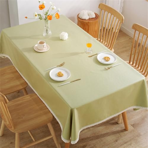 Chickwin Wachstuch Tischdecke für Restaurant Küche, Baumwolle Leinen Rechteckig Wasserdicht Ölbeständig Wachstischdecke Pflegeleicht Garten Party Tischdecken (Fruchtgrün (Spitze),140x200cm) von Chickwin
