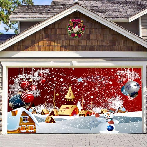 Chickwin Weihnachten Urlaub Garagentor Banner Abdeckung, Große Größe Xmas Frohe Weihnachten Bunt Dekorationen für Happy New Year Outdoor Hintergrund Fotorequisiten (150x200cm,Schneemann) von Chickwin