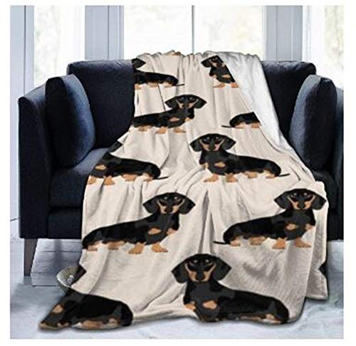 Chickwino Flanelldecke Kuscheldecke, 3D Tier Drucken Super Soft Weiche Wohndecke Warm Flauschige Decke TV-Decke Mikrofaserdecke Sofadecke oder Bettüberwurf Tagesdecke (Dackel,150x220cm) von Chickwin