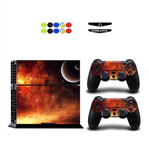 Skin for PS4, Chickw1 Design Folie Aufkleber Sticker schützende Haut Schale für Sony Playstation 4 Konsole und 2 Dualshock Controller Skins + 10 pc Silikon Thumb Grips + 2pc zufällig Light Bar (Mond) Skin for PS4, Chickw1 Design Folie Aufkleber Sticker schützende Haut Schale für Sony Playstation 4 Konsole und 2 Dualshock Controller Skins + 10 pc Silikon Thumb Grips + 2pc zufällig Light Bar (Mond) von Chickwin