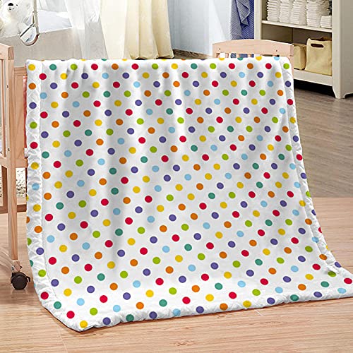Chickw1 Kuscheldecke Flanell, 3D Polka Dot Drucken Flanelldecke Wohndecke Warm Decke Flauschige TV-Decke Mikrofaserdecke Bettüberwurf Tagesdecke Sofadecke (Bunt,80x120cm) von Chickwing