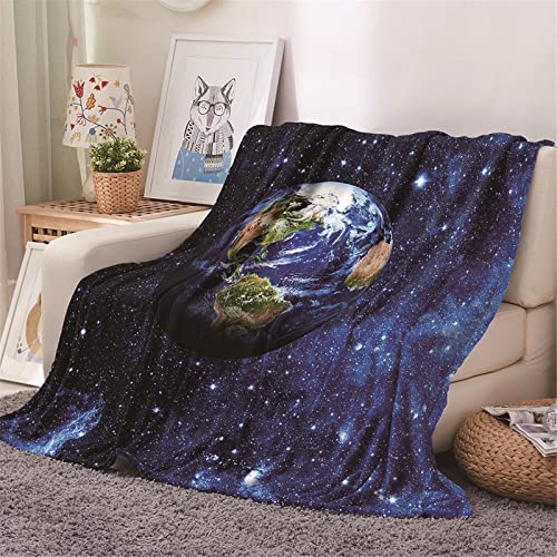 Chickw1 Kuscheldecke Flauschige Flanelldecke, 3D Druck Wohndecke Weiche Warm Decke TV-Decke Mikrofaserdecke Sofadecke oder Bettüberwurf Tagesdecke Geschenk (Galaxie Erde,160x200cm) von Chickwing