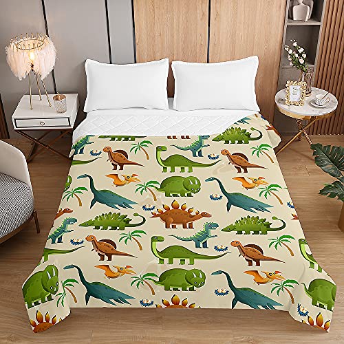 Chickw1 Tagesdecken Bettüberwurf, 3D Dinosaurier Drucken Tagesdecke aus Mikrofaser - Prägemuster Wohndecke Bettdecke für Kinder Einzelbett Doppelbett (Dinosaurier-Sammlung,180x220cm) von Chickwing