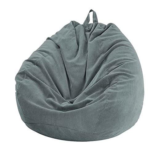 Chickwin Bezug für Sitzsack, Birnenform, Cordsamt, ohne Füllung, für draußen und innen, Entspannung, Loungestuhl, Schlafzimmer, Kissen (Anthrazit, 100 x 120 cm) von Chickwing