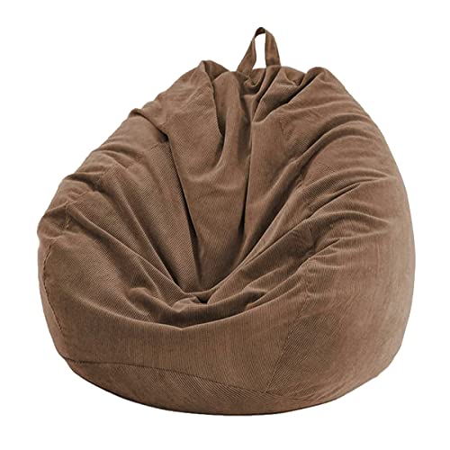 Chickwin Sitzsack ohne Füllung für Erwachsene und Kinder, Cord Sitzkissen Bodenkissen Kissen Sessel BeanBag Sitzsäcke für Outdoor & Indoor Gaming Entspannen (Braun,70x80cm) von Chickwing