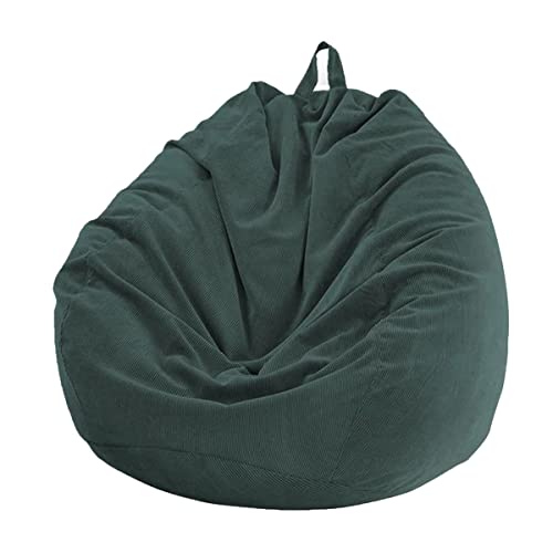 Chickwin Bezug für Sitzsack, Birnenform, Cordsamt, ohne Füllung, für draußen und innen, Entspannung, Loungestuhl, Schlafzimmer, Kissen (Dunkelgrün, 100 x 120 cm) von Chickwing