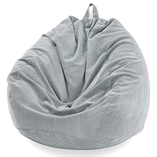 Chickwin Bezug für Sitzsack, Birne, Samt, Sitzsack, ohne Füllung, für drinnen und draußen, Entspannen, Liegestuhl, Wohnzimmer, Schlafzimmer, Kissen (Grau, 100 x 120 cm) von Chickwing