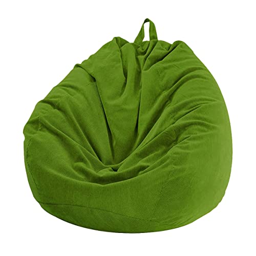 Chickwin Bezug für Sitzsack, Birnenform, Cordsamt, ohne Füllung, für draußen und innen, Entspannung, Loungestuhl, Wohnzimmer, Schlafzimmer Kissen (Olivgrün, 100 x 120 cm) von Chickwing