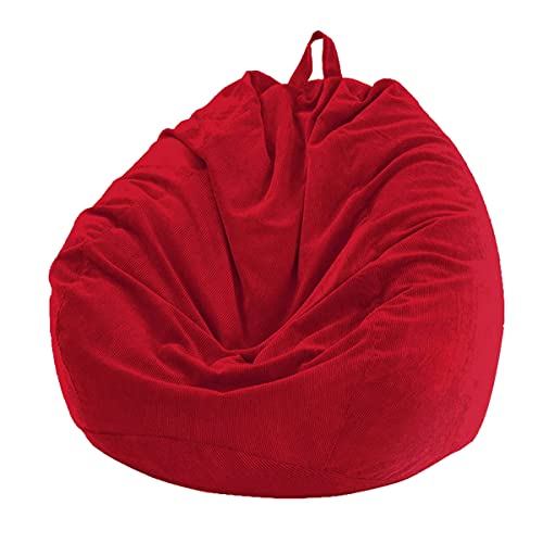 Chickwing Sitzsack ohne Füllung für Erwachsene und Kinder, Cord Sitzkissen Bodenkissen Kissen Sessel BeanBag Sitzsäcke für Outdoor & Indoor Gaming Entspannen (Rot,100x120cm) von Chickwing