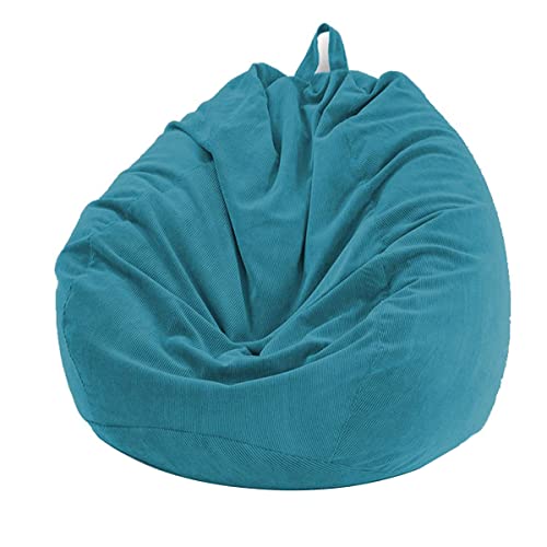 Chickwin Sitzsack ohne Füllung, Cord Sitzkissen Bodenkissen Kissen Sessel BeanBag Sitzsäcke für Outdoor & Indoor Gaming Entspannen (Stahlblau,100x120cm) von Chickwing