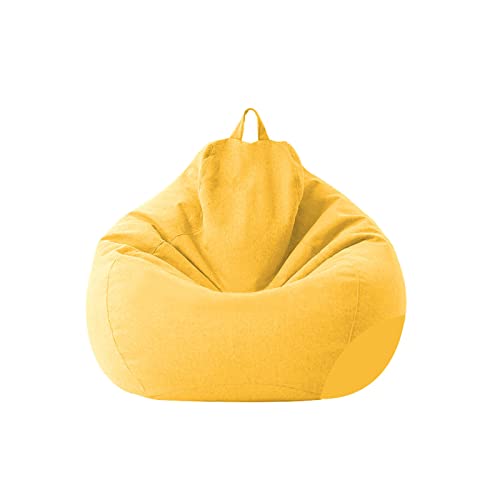 Chickwin Sitzsack ohne Füllung für Erwachsene und Kinder, Sitzkissen Bodenkissen Kissen Sessel BeanBag Sitzsäcke für Outdoor & Indoor Gaming Entspannen (Gelb,100x120cm) von Chickwing