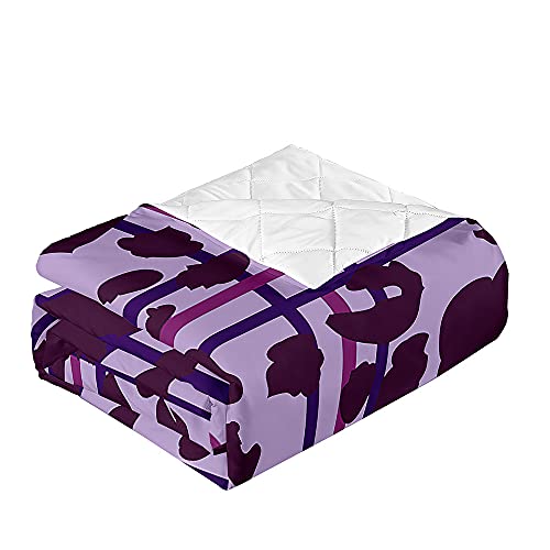 Chickwin Tagesdecken Bettüberwurf, 3D Leopard Drucken Sommer Tagesdecke mit Prägemuster Wohndecke aus Mikrofaser Bettdecke für Einzelbett Doppelbett oder Kinder (180x220cm,Violett) von Chickwing