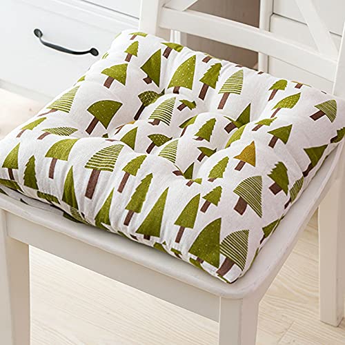 Chickwing Stuhlkissen mit Bändern 2er Set, Chickwin Sitzkissen Gefüllt Dekokissen Zierkissen Gartenkissen für Gartenstuhl, Küche oder Esszimmerstuhl Indoor und Outdoor (Kiefer,40x40cm) von Chickwing