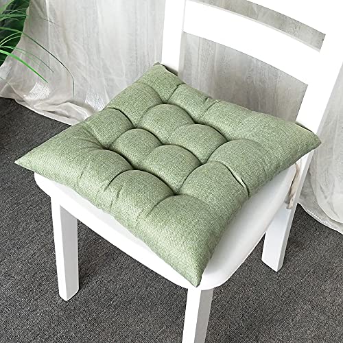 Stuhlkissen mit Bändern 2er Set, Chickw1 Einfarbig Sitzkissen Gefüllt Dekokissen Zierkissen Gartenkissen für Gartenstuhl, Küche oder Esszimmerstuhl Indoor und Outdoor (Hellgrün,45x45cm) von Chickwing