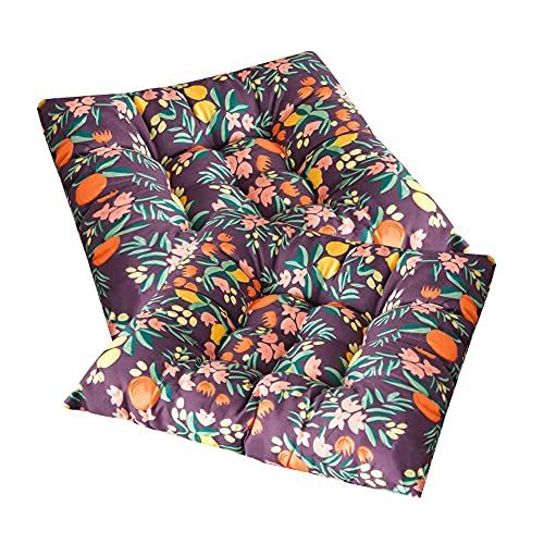 Stuhlkissen mit Bändern 2er Set, Chickw1 Obst Sitzkissen Gefüllt Dekokissen Zierkissen Gartenkissen für Gartenstuhl, Küche oder Esszimmerstuhl Indoor und Outdoor (40x40cm,Zitrone) von Chickwing