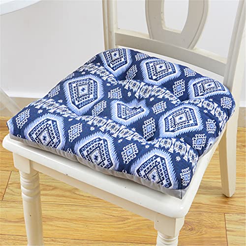 Stuhlkissen mit Bändern 2er Set, Chickw1 Sitzkissen Gefüllt Dekokissen Zierkissen Gartenkissen für Gartenstuhl, Küche oder Esszimmerstuhl Indoor und Outdoor (Blau,45x45cm) von Chickwing