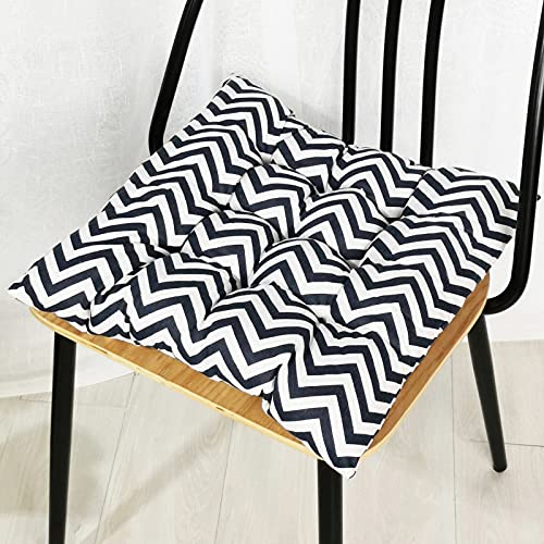 Stuhlkissen mit Bändern 2er Set, Chickw1 Geometrie Sitzkissen Gefüllt Dekokissen Zierkissen Gartenkissen für Gartenstuhl, Küche oder Esszimmerstuhl Indoor und Outdoor (Zebra Muster,45x45cm) von Chickwing